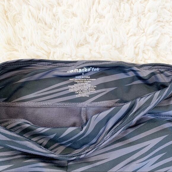 MARIKA Tek Grey Black Zebra Stripe Legging Tights size Small - Picture 7 of 8
